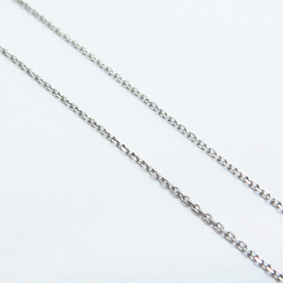 925 Sterling Silver 2-Tone Italy SUN White Diamond Angel Rolo Chain Necklace 18"