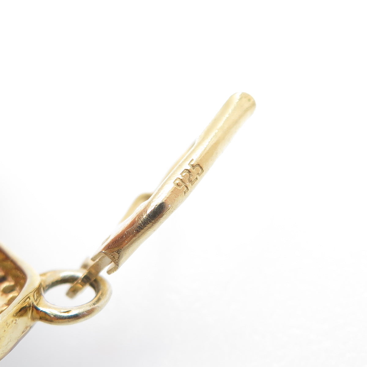 925 Sterling Silver Gold Plated Real Diamond & Emerald Teardrop Dangle Earrings