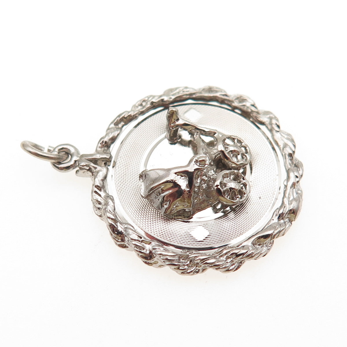 925 Sterling Silver Vintage Baby Stroller Charm Pendant