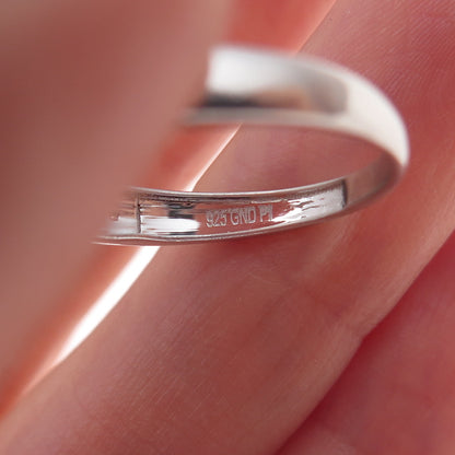 925 Sterling Silver Real Round-Cut Diamond Heart Ring Size 7