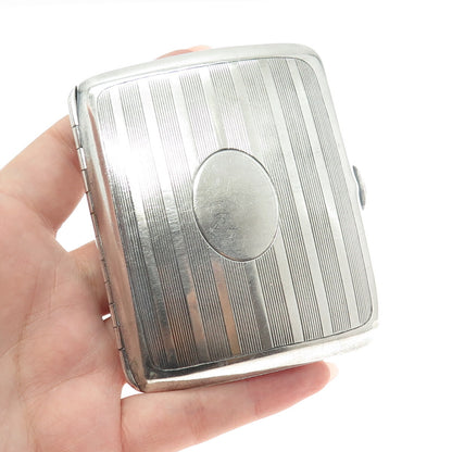 WATROUS MFG CO 925 Sterling Silver Antique Art Deco Carnelian Cigarette Case #38