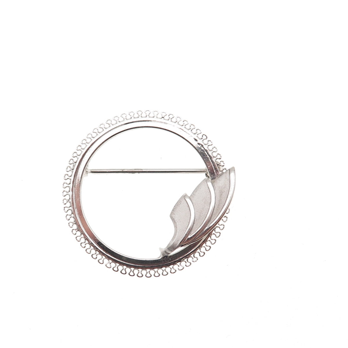 Curtis Curtman 925 Sterling Silver Vintage Filigree Circle Floral Pin Brooch