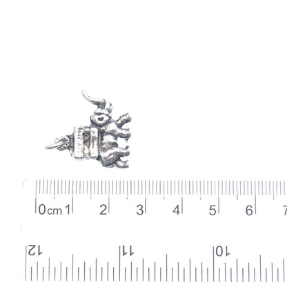 925 Sterling Silver Vintage Elephant Sedan Chair Minimalist Charm Pendant