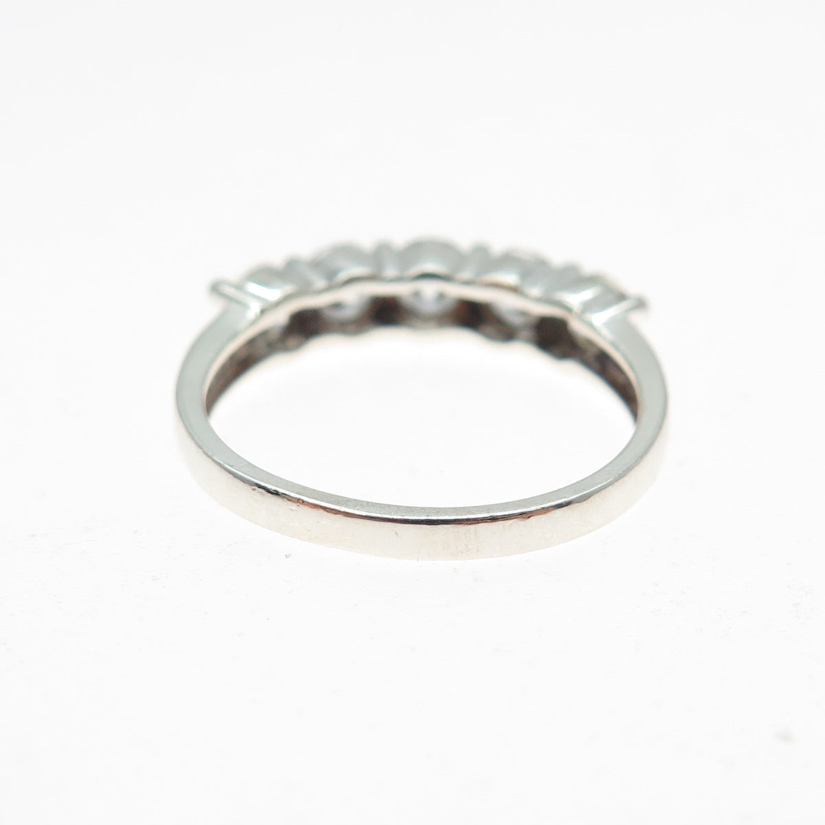 ROSS SIMONS 925 Sterling Silver Round-Cut C Z Half Eternity Ring Size 6.25