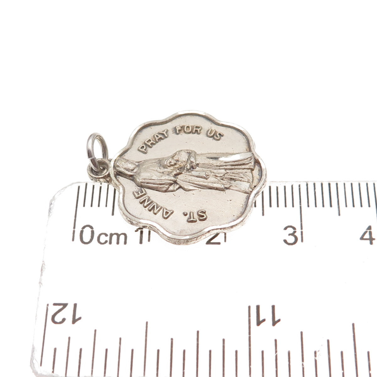 Creed 925 Sterling Silver Vintage Music 1965 St. Anne Oxidized Charm Pendant