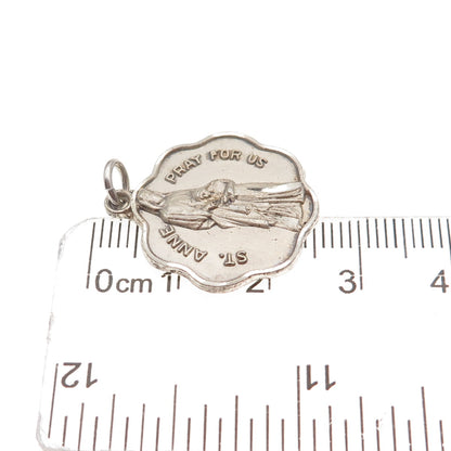 Creed 925 Sterling Silver Vintage Music 1965 St. Anne Oxidized Charm Pendant