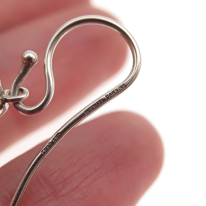 Michael Dawkins 925 Sterling Silver Real Turquoise & Blue Topaz Dangle Earrings