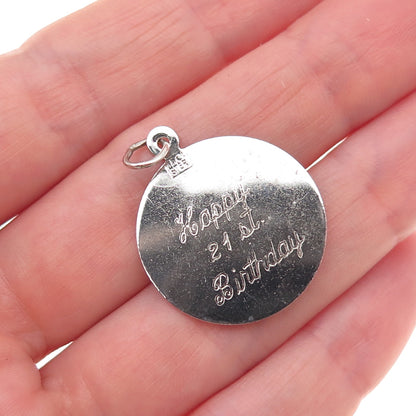 Town & Country 925 Sterling Silver Antique WWII US Marine Corps Charm Pendant