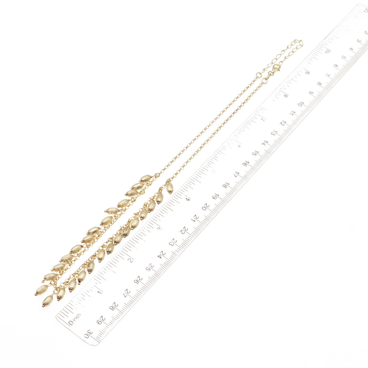 GioIelli Di Valenza 925 Sterling Gold Plated Italy Dangle Beads Necklace 16-18"