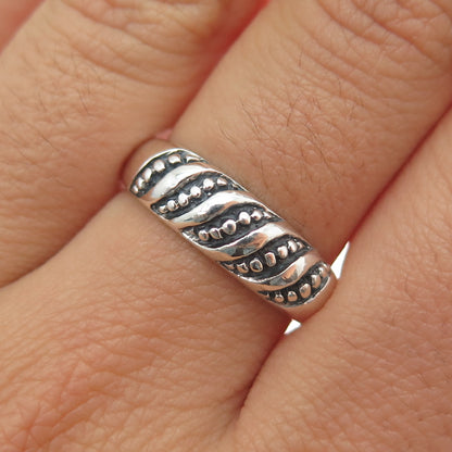 925 Sterling Silver Vintage Granulated Oxidized Ring Size 8.75
