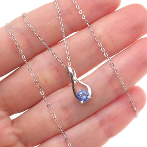 Chuck Clemency 925 Sterling Silver Real Tanzanite Cable Chain Necklace 20"