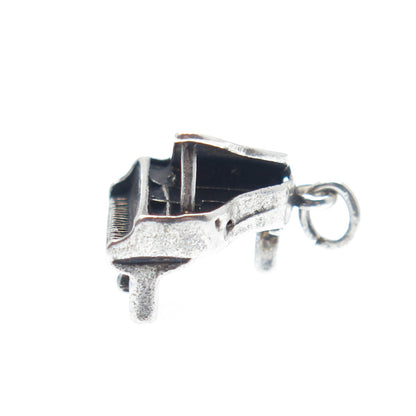 SUNWEST 925 Sterling Silver Vintage Grand Piano Minimalist 3D Charm Pendant
