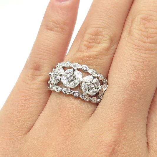 925 Sterling Silver Multi-C Z Ring Size 6.5