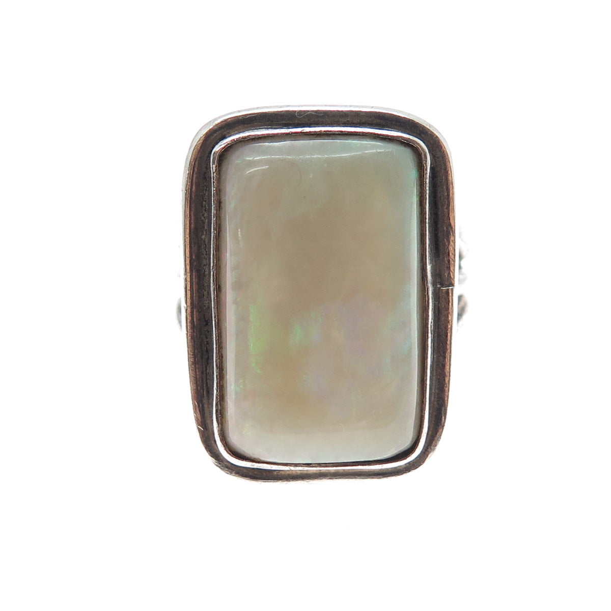 Old Pawn 925 Sterling Silver Vintage Southwestern Opal Tribal Ring Size 12.5