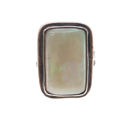 Old Pawn 925 Sterling Silver Vintage Southwestern Opal Tribal Ring Size 12.5
