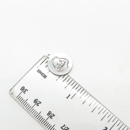 925 Sterling Silver USA Two In Town Duck Face Charm Pendant