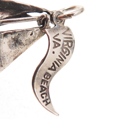 Pacific Jewelry Sterling Silver Vintage Sailboat Virginia Beach Charm Pendant