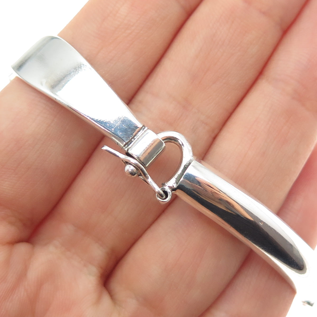 925 Sterling Silver Vintage Italy Modernist Panel Link Bracelet 6.75"