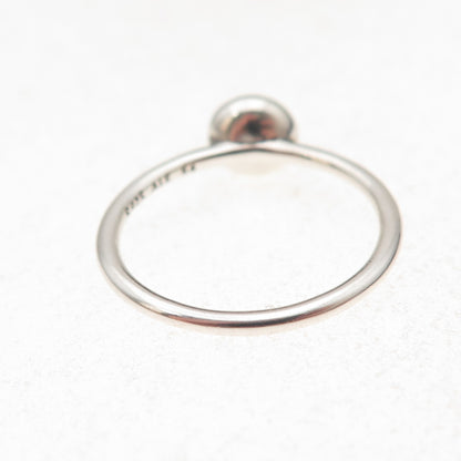 Pandora 925 Sterling Silver Clear Crystal April Birthstone Droplet Ring Size 7