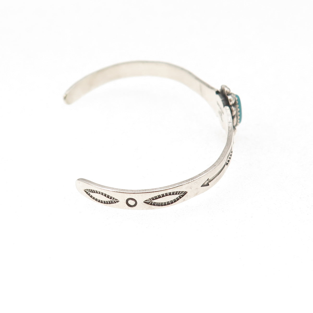 Bell Trading Post Old Pawn 925 Sterling Vintage Turquoise Adjustable Bracelet 5"