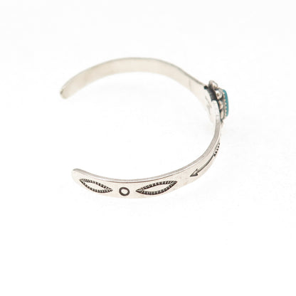Bell Trading Post Old Pawn 925 Sterling Vintage Turquoise Adjustable Bracelet 5"