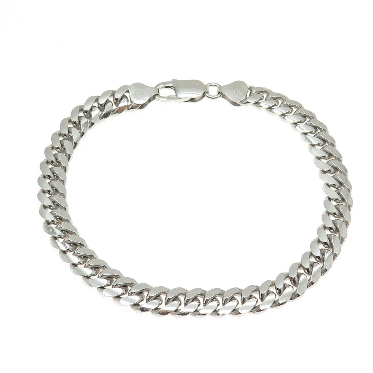 KARIZIA SPA KA-1772 925 Sterling Silver Italy Miami Cuban Link Bracelet 8.75"