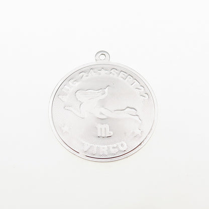 925 Sterling Silver Vintage Virgo Zodiac Sign Charm Pendant