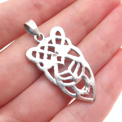 925 Sterling Silver Vintage Celtic Knot Oxidized Charm Pendant