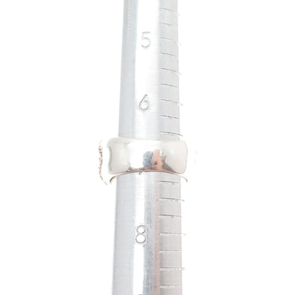 925 Sterling Silver 2-Tone Round-Cut Pink & White C Z Belt Buckle Ring Size 7