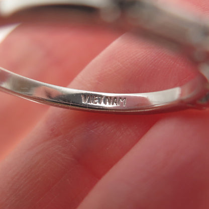 925 Sterling Round & Baguette-Cut C Z Half Eternity Stackable Band Ring Size 8