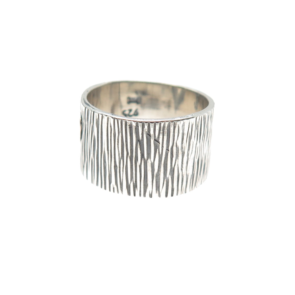 925 Sterling Silver & 14K Gold Vintage Modernist Heart Oxidized Ring Size 7.5