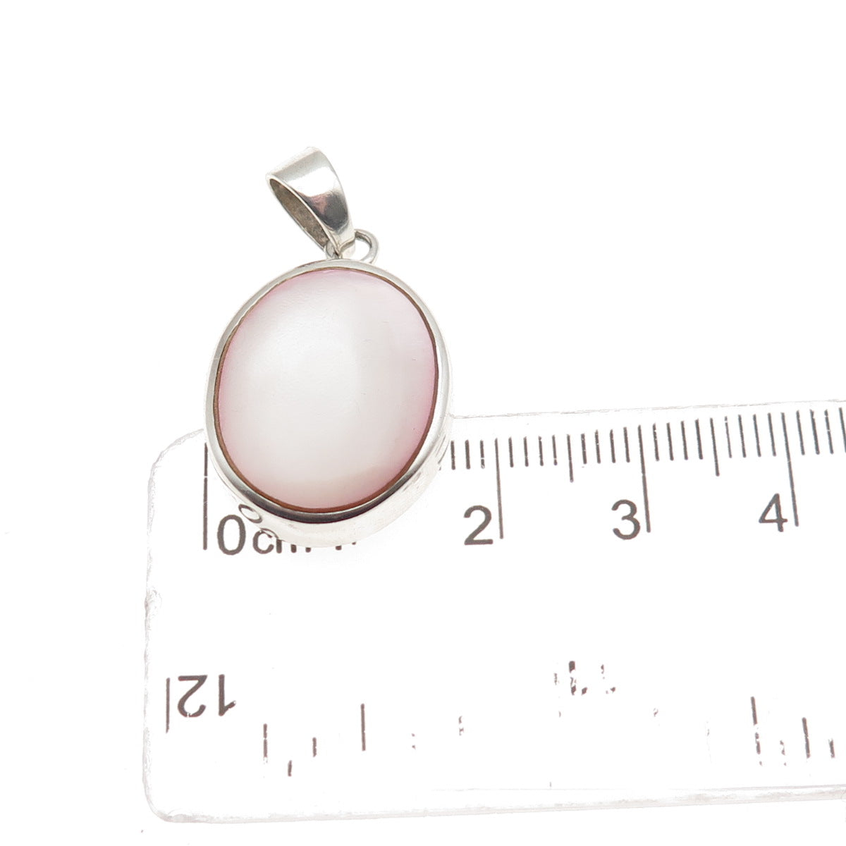 925 Sterling Silver Vintage Real MOP Charm Pendant