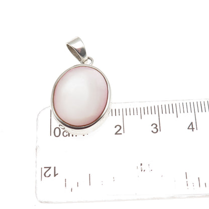 925 Sterling Silver Vintage Real MOP Charm Pendant