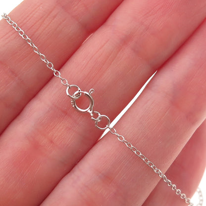 925 Sterling Silver Real Tanzanite & White Topaz Cross Cable Chain Necklace 18"