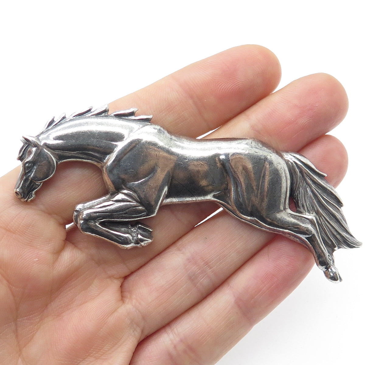 CAROL FELLEY 925 Sterling Silver Vintage 1990 Horse Oxidized Pendant