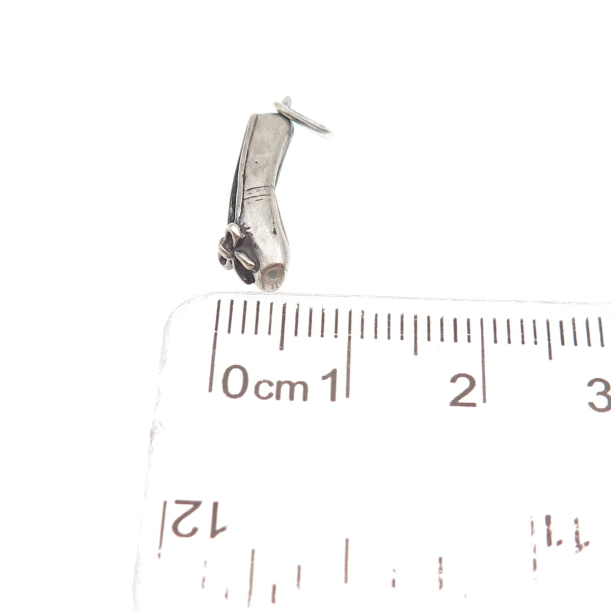 Sunwest Sterling Silver Vintage Ballerina Shoe Oxidized 3D Mini Charm Pendant