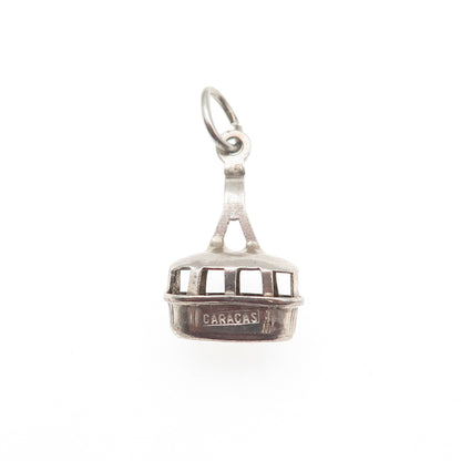 925 Sterling Silver Vintage Caracas Gondola 3D Mini Charm Pendant