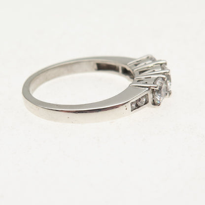 925 Sterling Silver Round-Cut C Z Engagement Ring Size 8