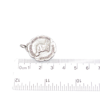 925 Sterling Silver Antique 1935 Edgewater Public Schools Athletic Meet Pendant