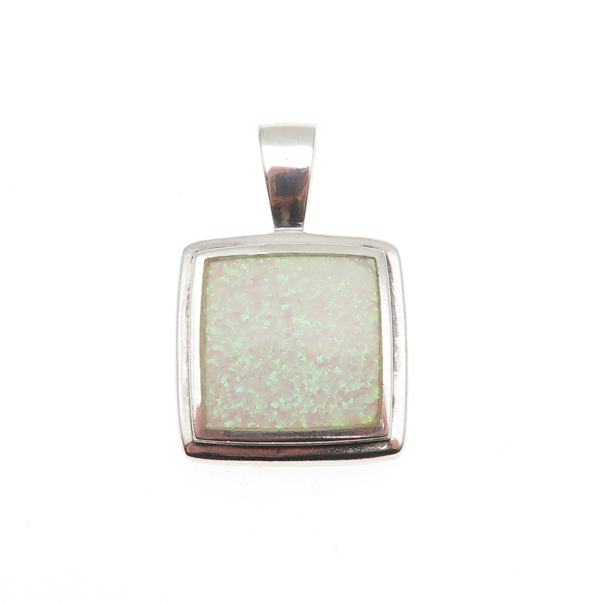 PB Paul Brackna 925 Sterling Silver Vintage Real Opal Charm Pendant