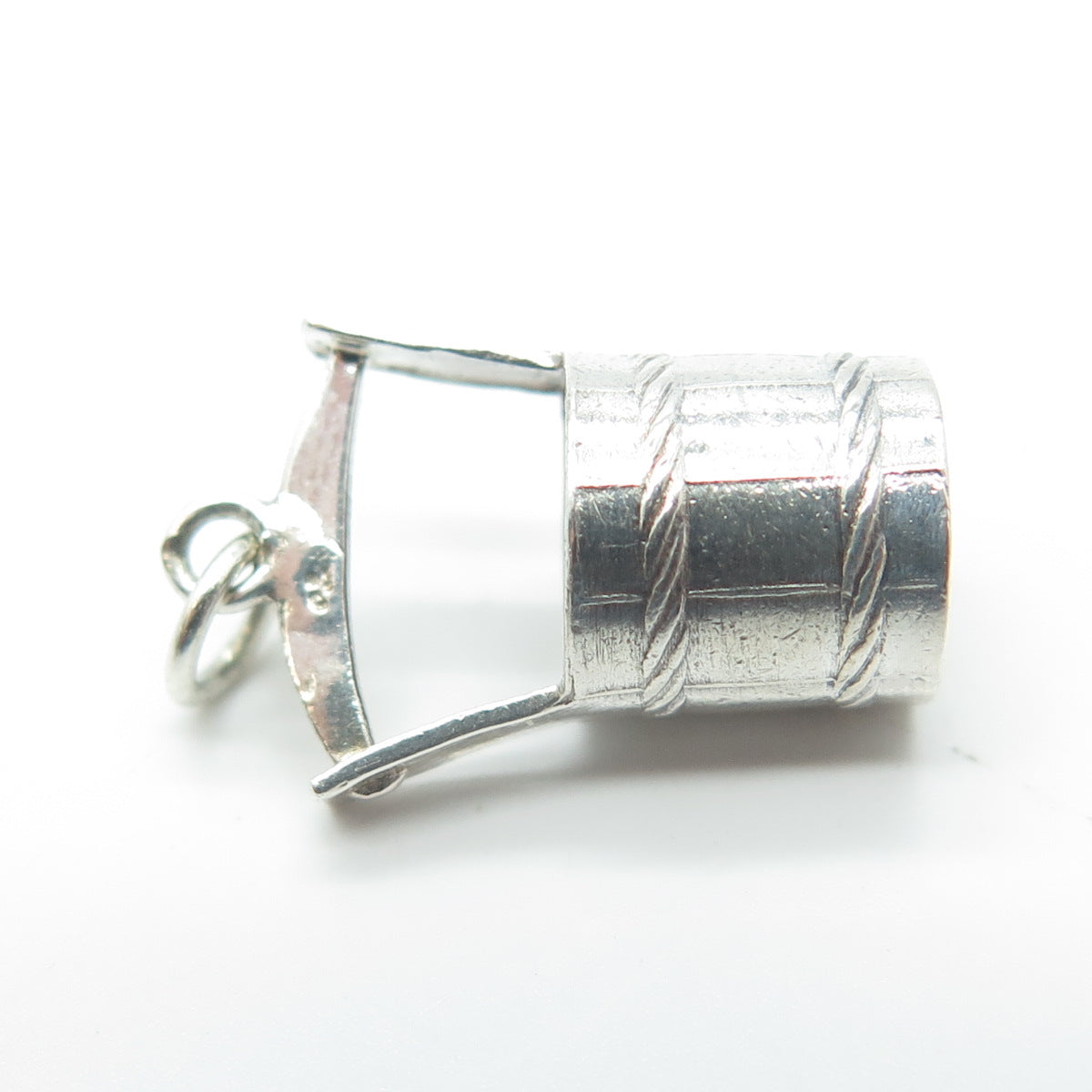 925 Sterling Silver Vintage Water Bucket Charm Pendant