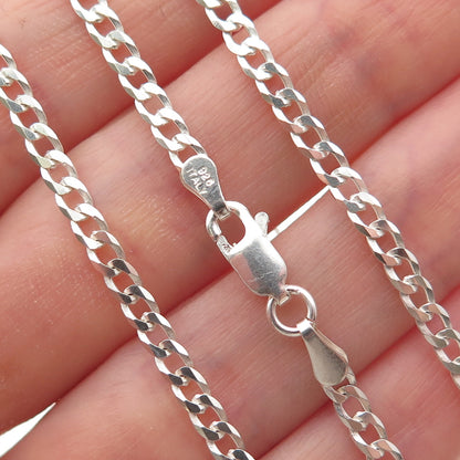 P. Lux 925 Sterling Silver Vintage Italy Curb Chain Necklace 20"