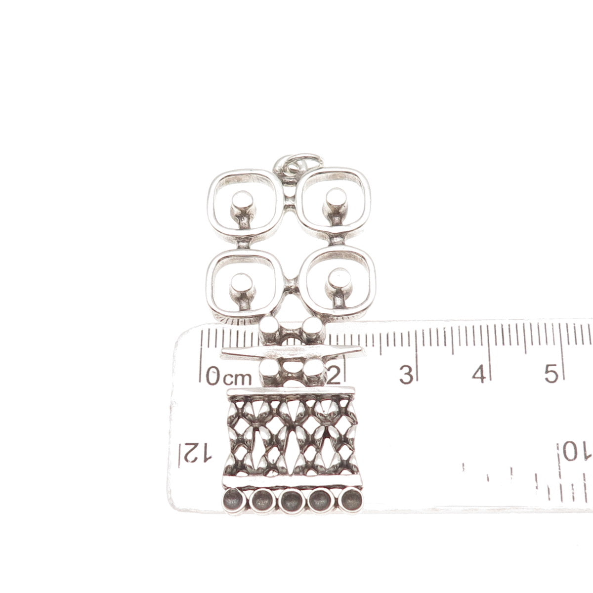 Kultateollisuus Ky 830H Silver Vintage 1977 Finland Modernist Oxidized Pendant