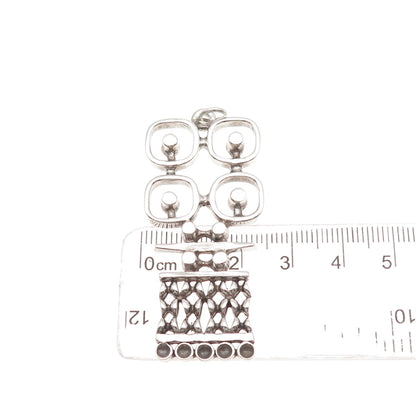 Kultateollisuus Ky 830H Silver Vintage 1977 Finland Modernist Oxidized Pendant