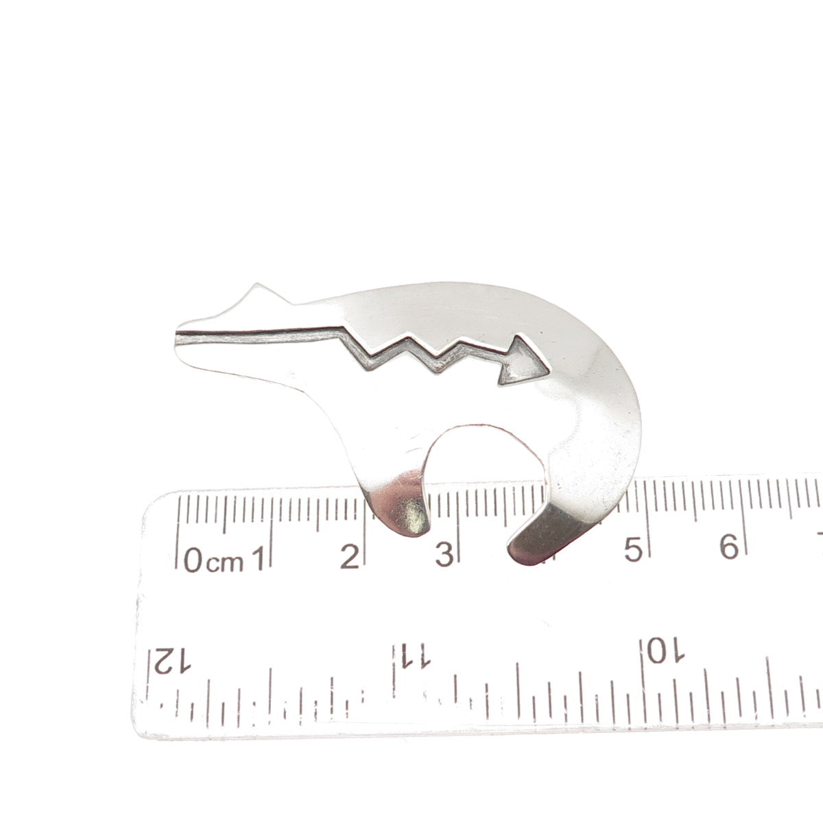 Old Pawn 925 Sterling Silver Vintage Southwestern Native Bear Arrow Pin Brooch