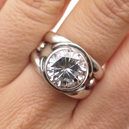 JAD Gioia Clavenzani & Ivano Ghinelli Sterling Silver Vintage C Z Ring Size 8