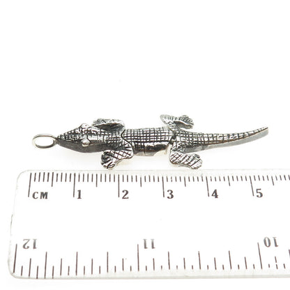 925 Sterling Silver Vintage Crocodile Pendant