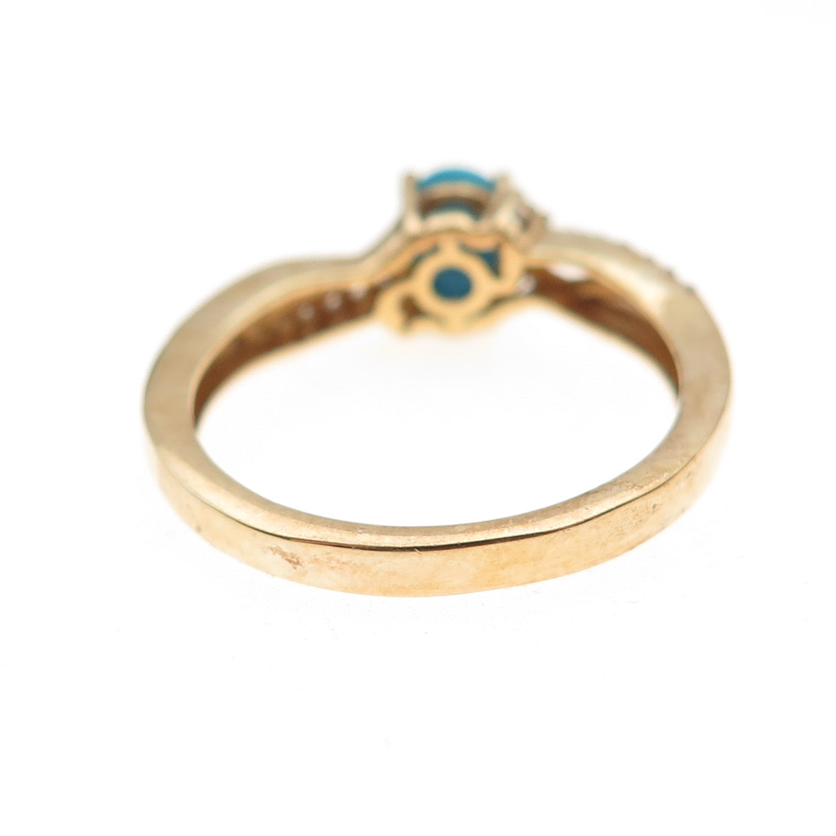 Chuck Clemency 925 Sterling Silver Gold Plated Real Turquoise Topaz Ring Size 8