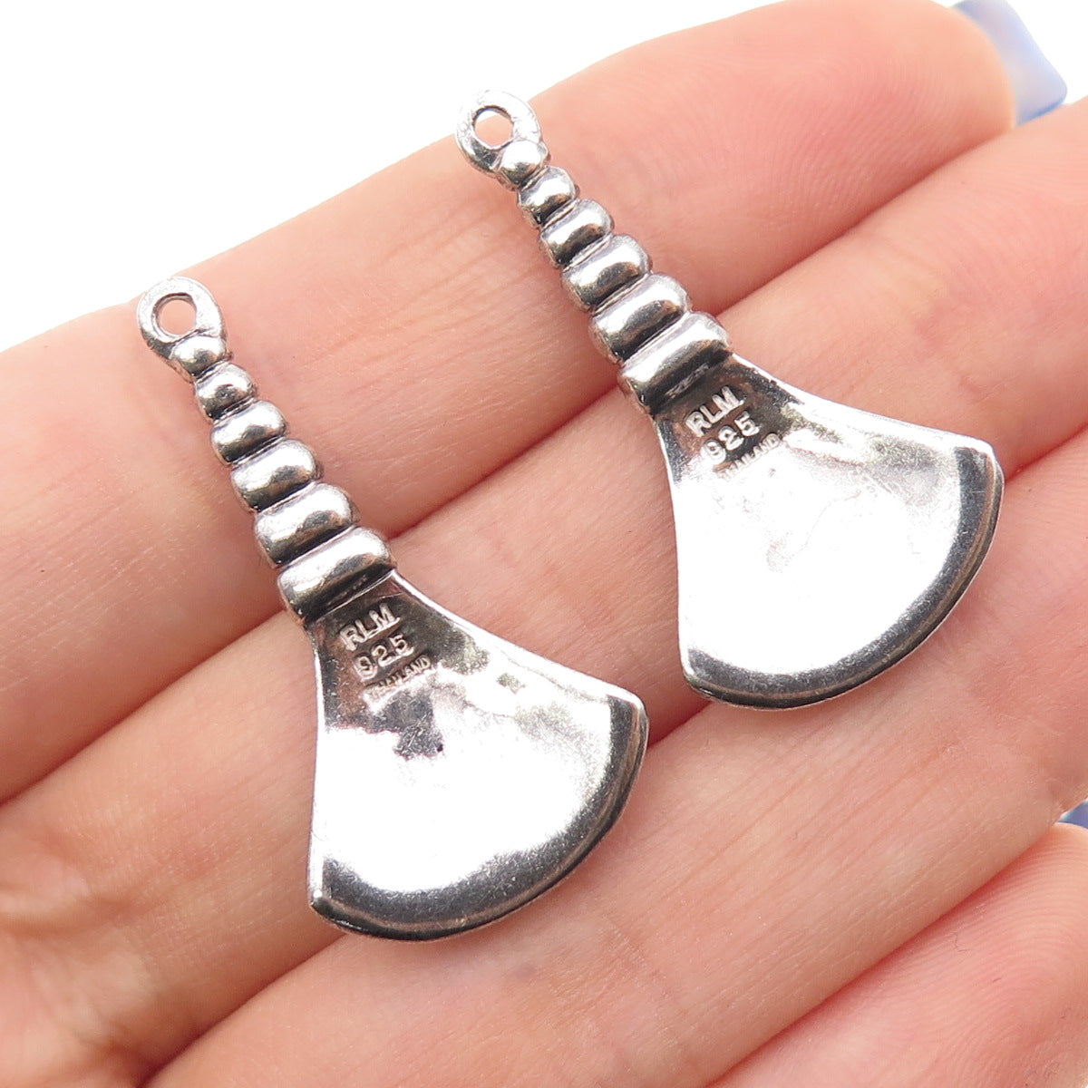 ROBERT LEE MORRIS 925 Sterling Silver Vintage Modernist Oxidized Jacket Earrings