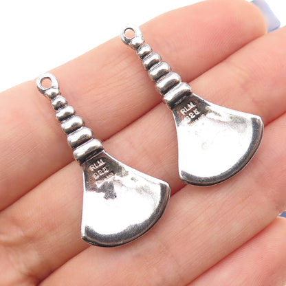 ROBERT LEE MORRIS 925 Sterling Silver Vintage Modernist Oxidized Jacket Earrings